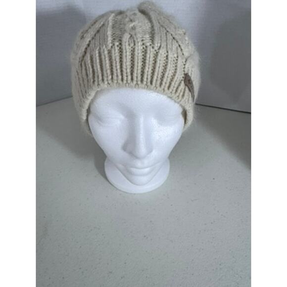 'COLUMBIA' Winter Hat Insulated Beanie Cream One Size Unisex Preppy Skiing Snow - Picture 7 of 9